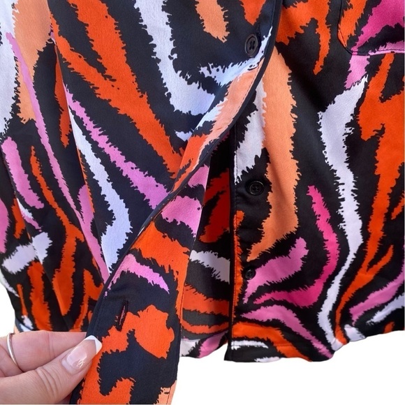 Diane Von Furstenberg Target Women's Disco Zebra Pink Pajama Top I Size: S - Picture 3 of 10